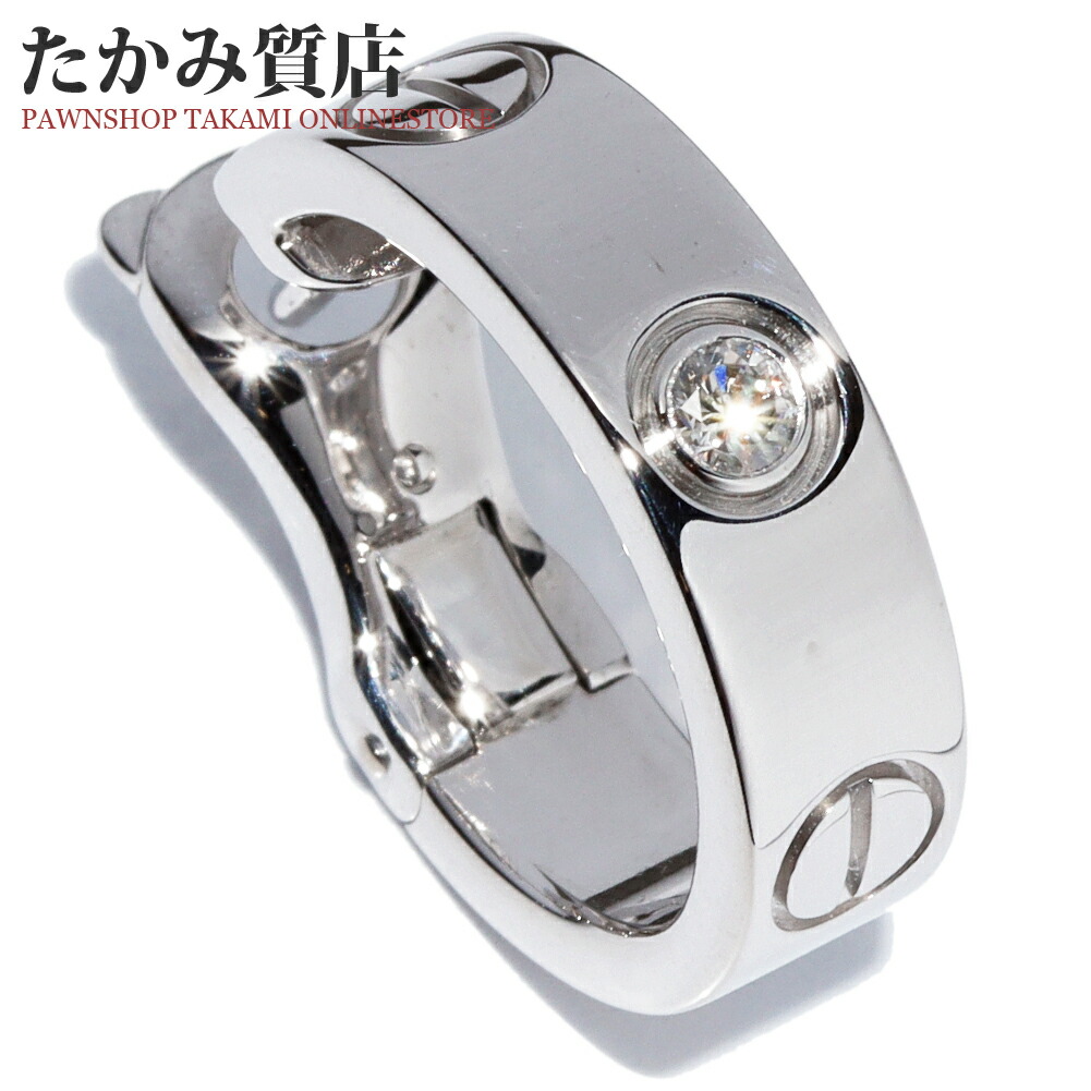 楽天市場】カルティエ フープピアス K18WG ダイヤ1P ラブピアス