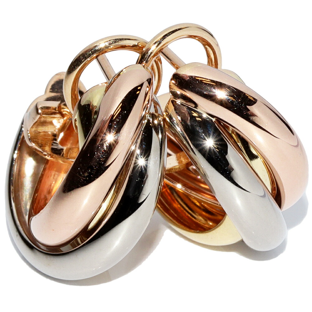 楽天市場】カルティエ フープピアス K18YG K18WG K18PG トリニティ