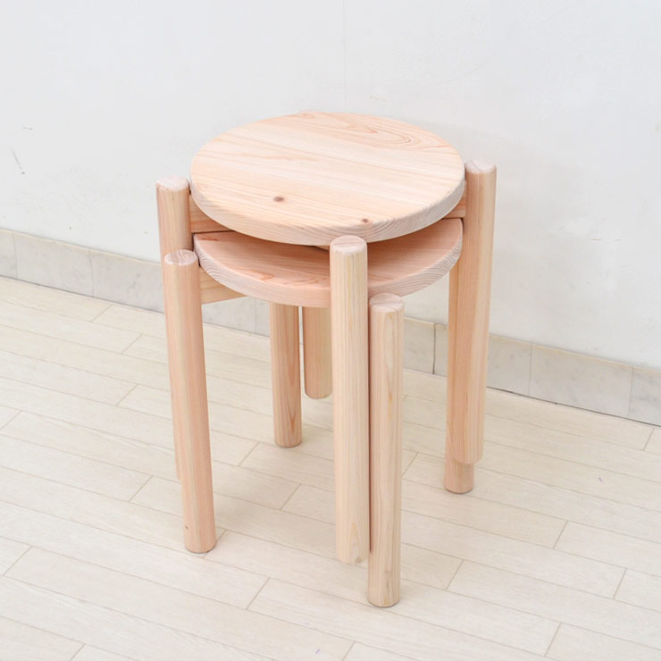 楽天市場】受注生産品 スタッキングスツール 2脚入り 極太脚 hinoki