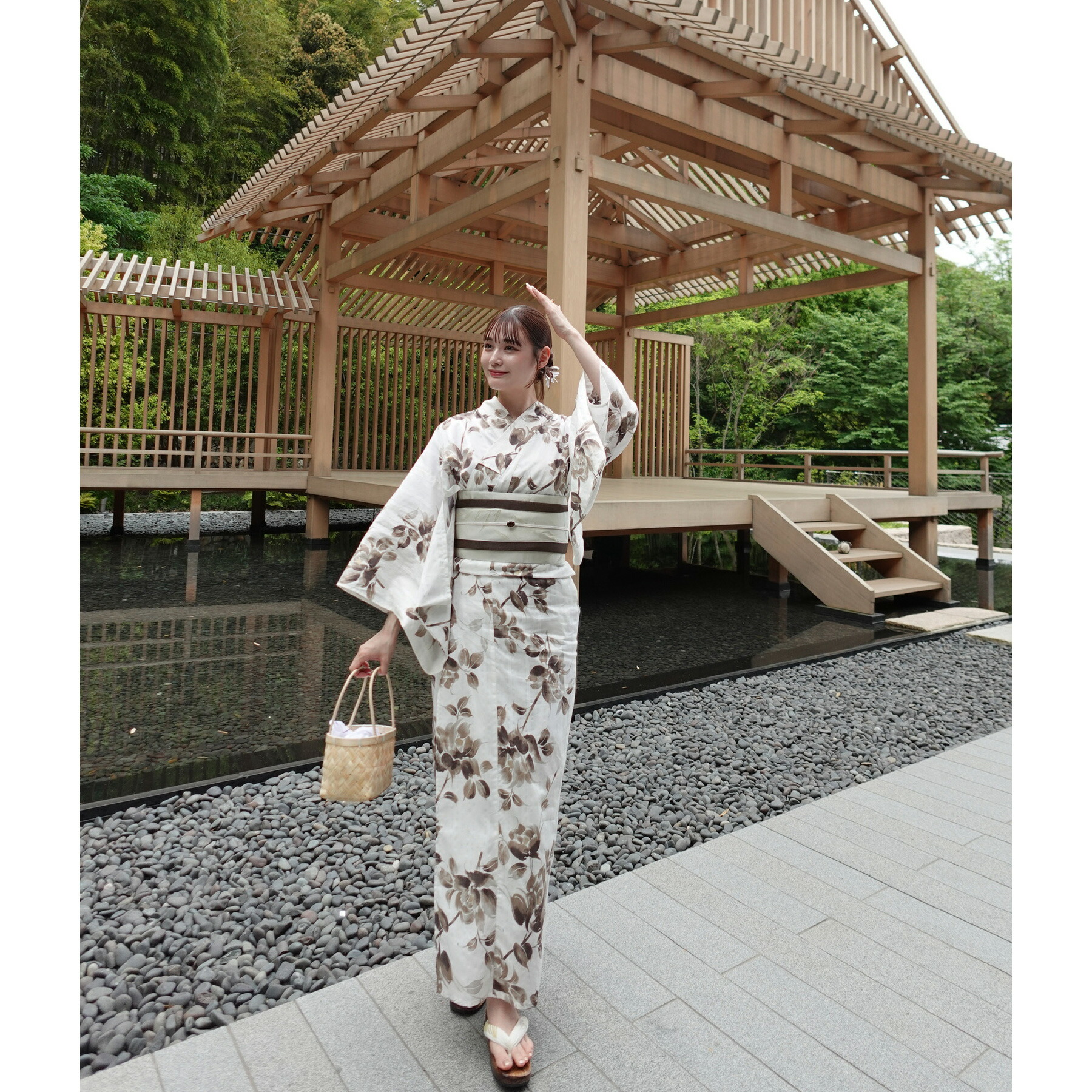 楽天市場】［utatane×Acka.］山茶花 white（lame）浴衣3set : utatane