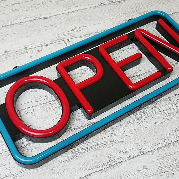 楽天市場】LED ネオン看板 ネオンサイン OPEN 置き/吊り下げ両用 W54