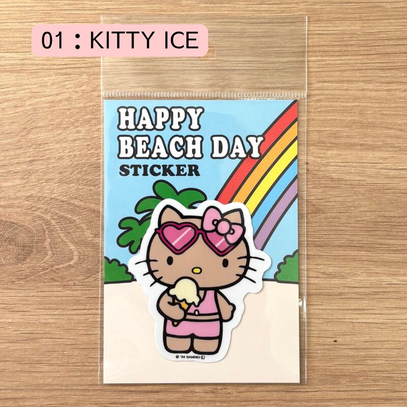 楽天市場】HELLOW KITTY ハローキティ ステッカーHAPPY BEACH DAY