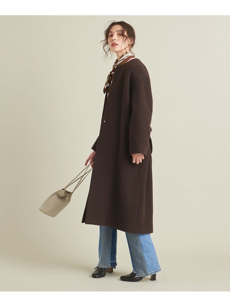 楽天市場】【SALE／50%OFF】BY MANTECOノーカラーベルトロングコート