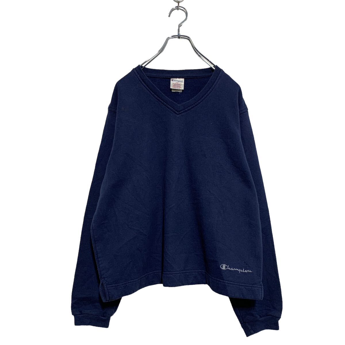 楽天市場】【中古】【古着】 Champion Vネック ロゴスウェット