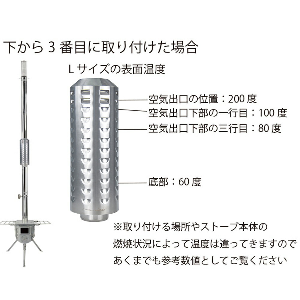 楽天市場】テンマクデザイン ウッドストーブ【L】用 三重煙突 Φ89mm 薪