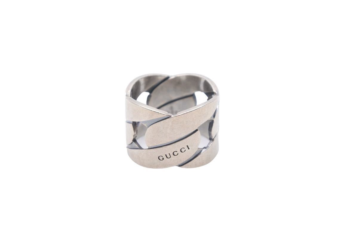 GUCCIリング 19号 カットリング カットアウト スターリングシルバー925