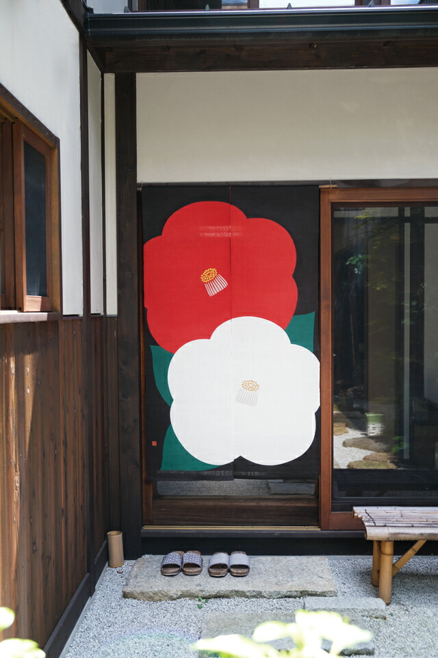 楽天市場】和風のれん・紅白椿（お正月暖簾）/ 京都 洛柿庵/ おしゃれ