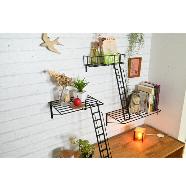 楽天市場】『 fire escape Roof L』ウォールシェルフ かっこいい
