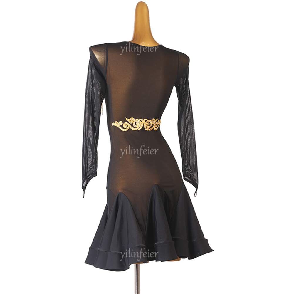 楽天市場】ラテンダンス ドレス 黒金スパンゴール 社交ダンス衣装