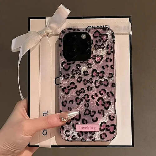 楽天市場】iPhone ケース ヒョウ柄 レオパード ピンク リボン キラキラ