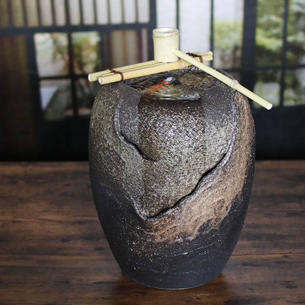 楽天市場】【ポイント10倍】送料無料 信楽焼き湧き水電動つくばい 陶器