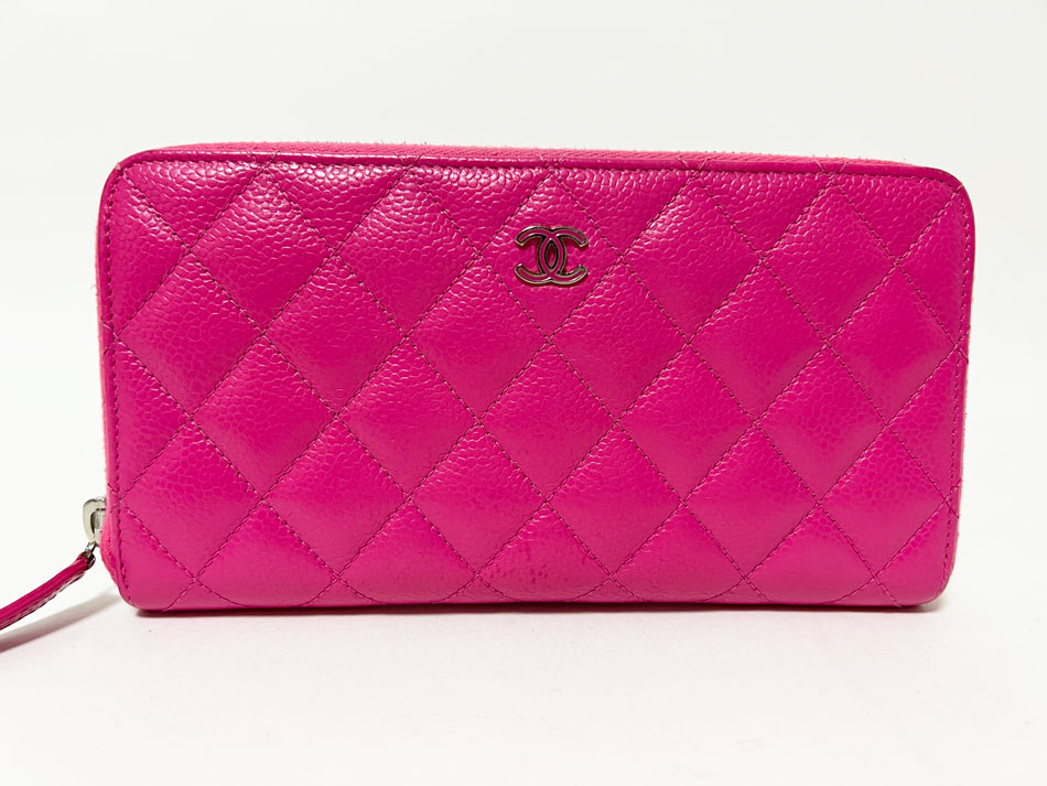 楽天市場】CHANEL シャネル キャビアスキン ラウンドファスナー財布 長