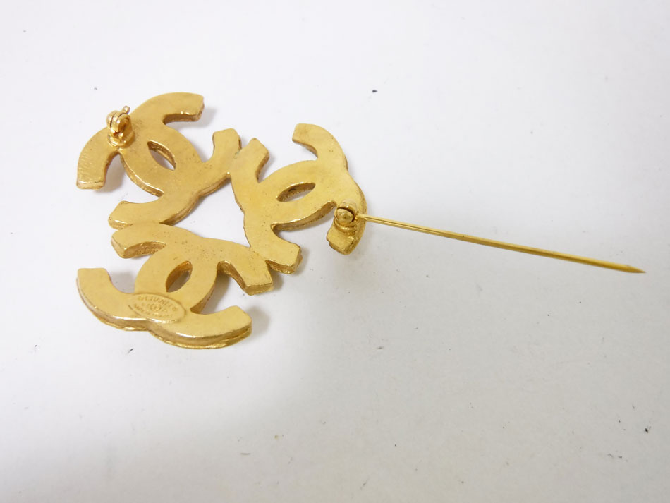 楽天市場】CHANEL シャネル ブローチ ヴィンテージ トリプルココ