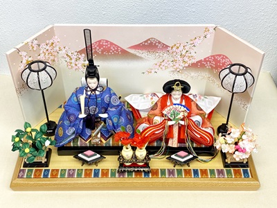 楽天市場】雛人形 芥子 親王飾り 山に桜 屏風畳台飾り 吉藤作親王飾り