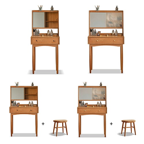 楽天市場】【YESWOOD公式】1面鏡ドレッサー ガラス扉 チェリー材 100