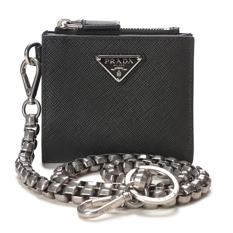 楽天市場】プラダ PRADA チェーン付 サフィアーノレザー 財布