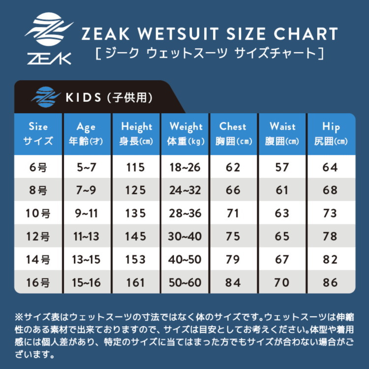 楽天市場】ZEAK(ジーク) ウェットスーツ 子供用 キッズ 5mm / 3mm