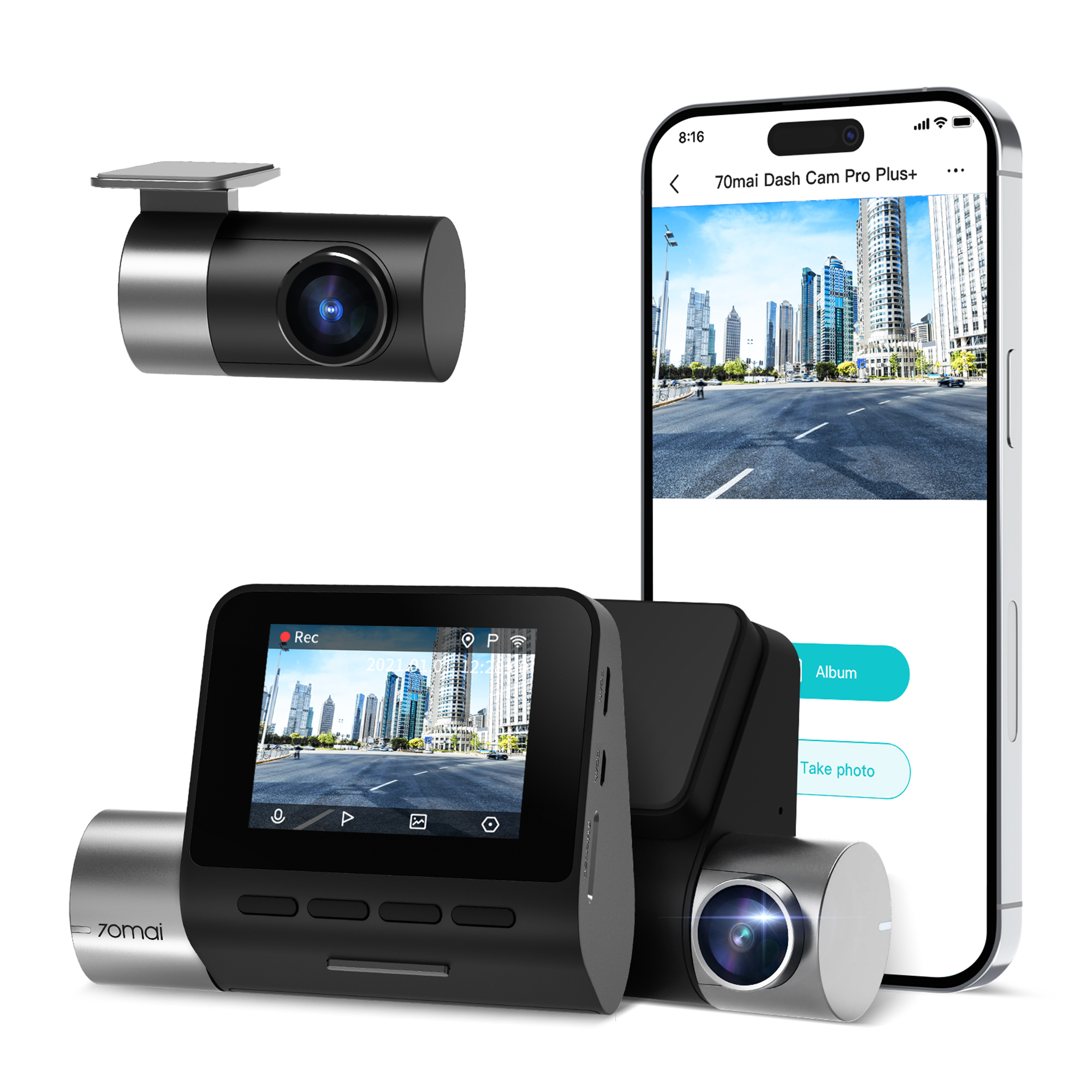 楽天市場】【前後2カメラ 370万画素超強暗視】 70mai Dash Cam A410