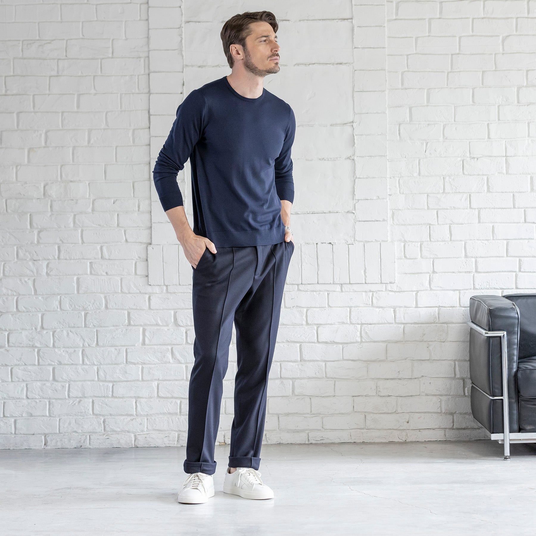 30/70 trenta settanta | f-quattro：クルーネックプルオーバー