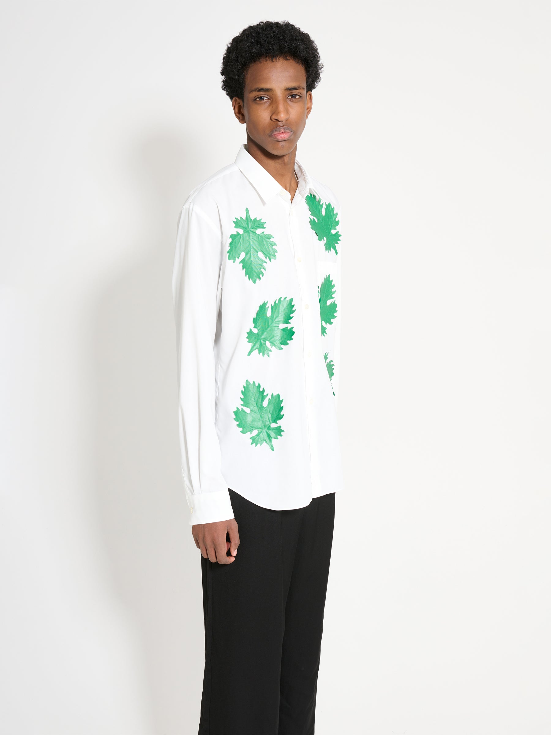 Comme des Garçons Homme Plus Broad Leaf Motif C Shirt White