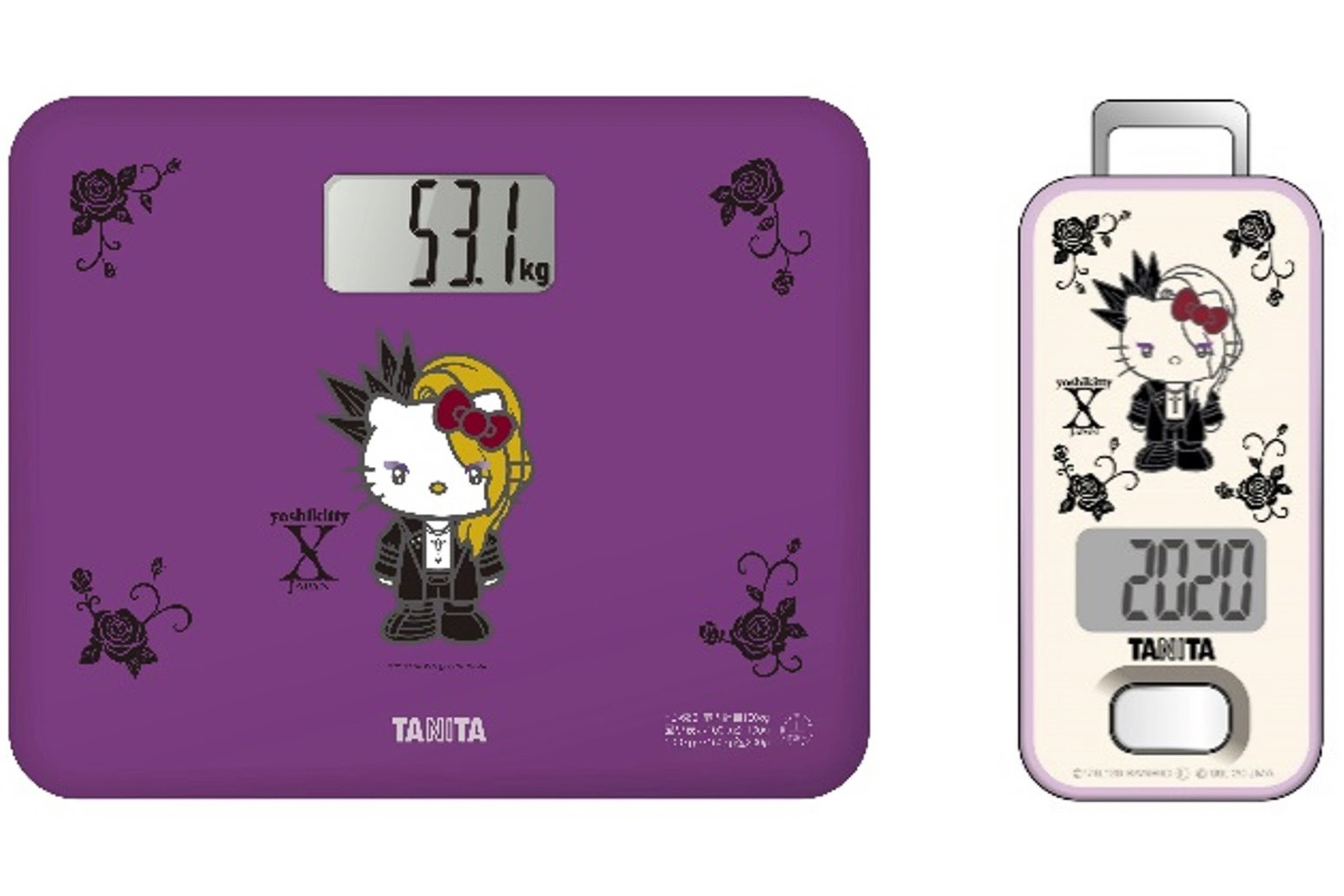 タニタ、V系ハローキティ「yoshikitty」をデザインした体重計・歩数計