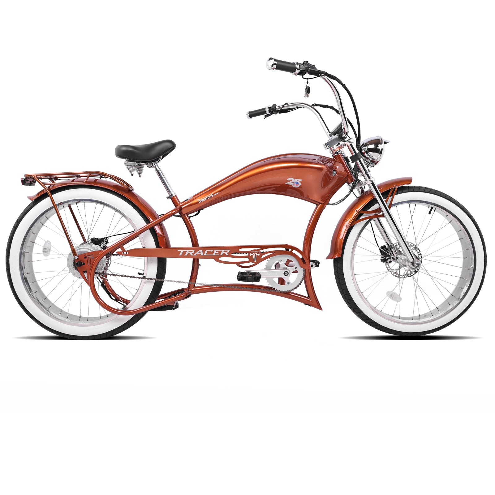 Tracer Twenty5 Chopper Stretch Cruiser Ebike - Tracer Bikes