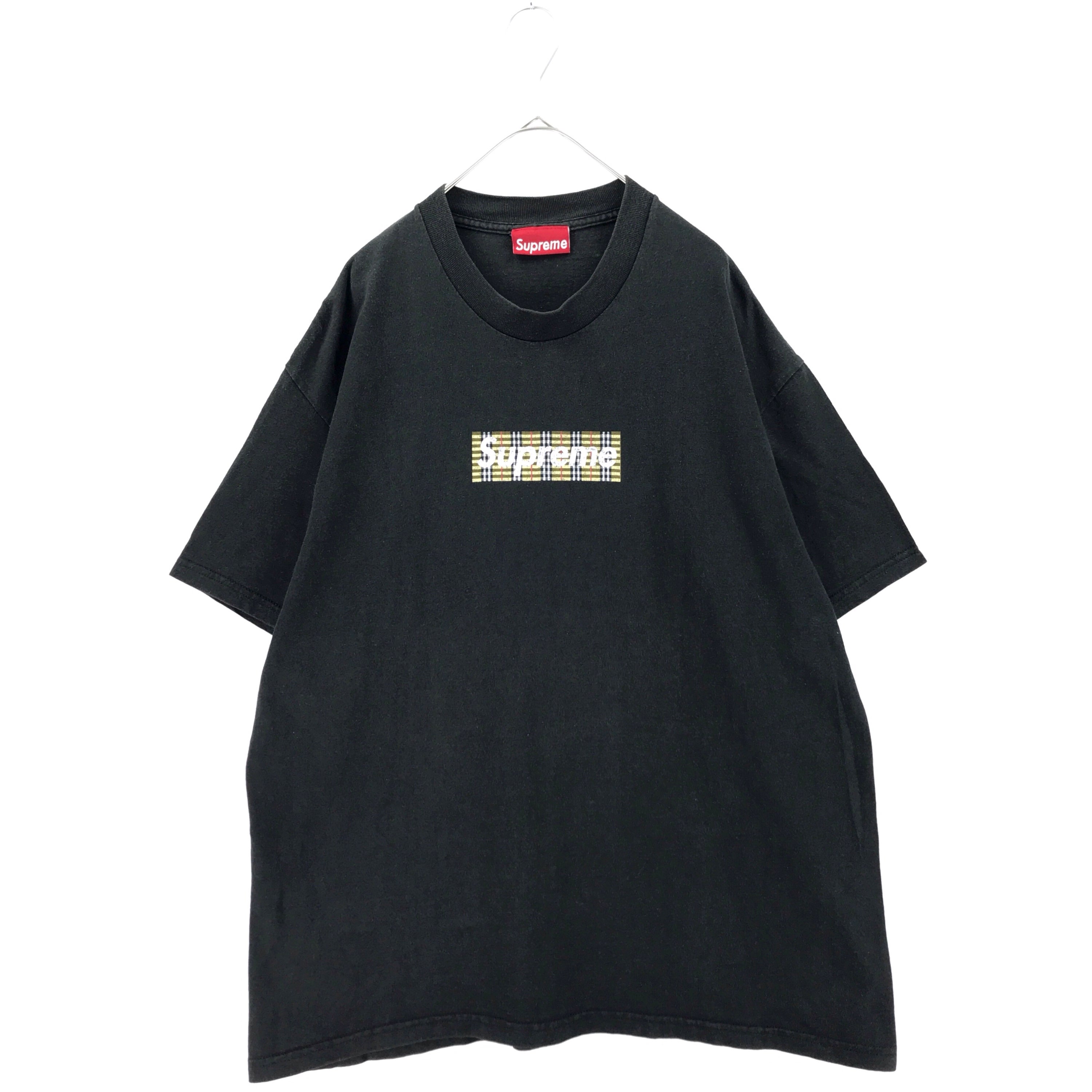 supreme t-shirt 1997 box logo burberry black– train in vain