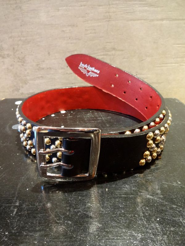 Lewis Leathers (Wessex Studs Belt) Color：Black(×Red) - TRAMPS
