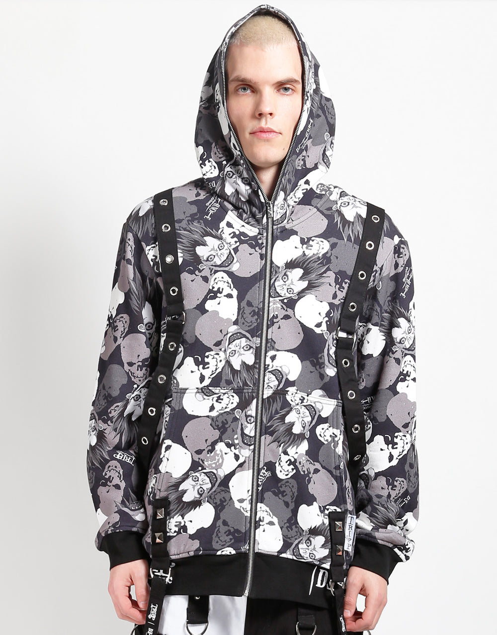 TRIPP NYC - TRIPP NYC X DEATH NOTE - RYUK SKULL CAMO FULL ZIP HOODIE