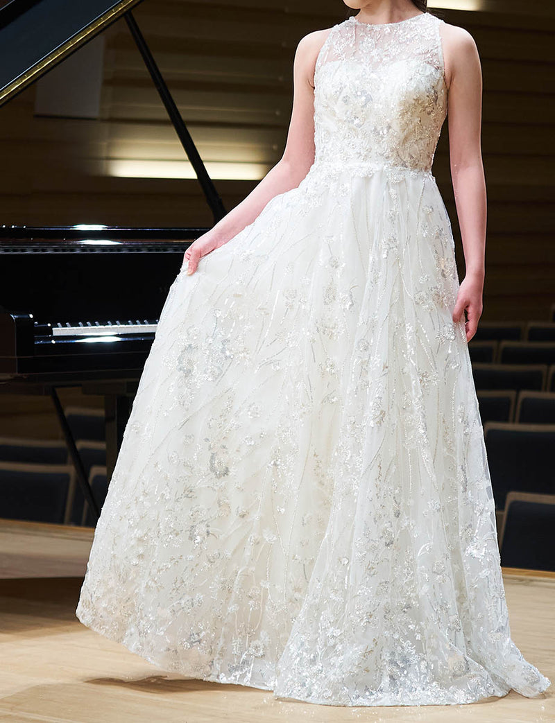 Randy アシンメトリーツイードハーフスリーブドレスS