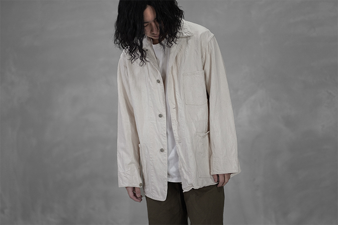 COMOLI -エクリュデニム ワークジャケット, コットンシルク オーバー