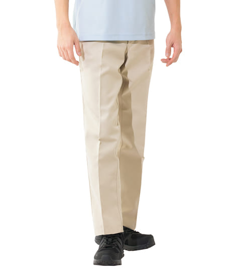 全3色】メンズシャーリングワンタックチノパン(ストレッチ)・帯電防止