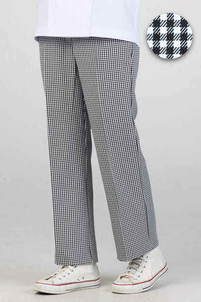 ノータックパンツ（ギンガムチェック・両脇ゴム・レディース） 7-181