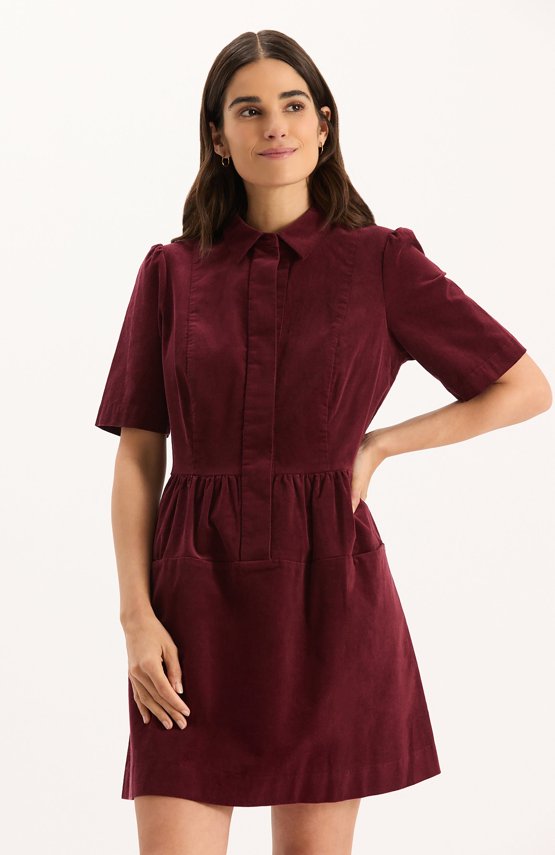 Mitzi Pinwale Corduroy Dress - Tawny Port – tyler böe