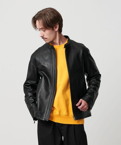 シープレザー シングル ライダース ジャケット