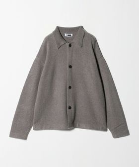 H＞モヘヤ クロップド ニットシャツ