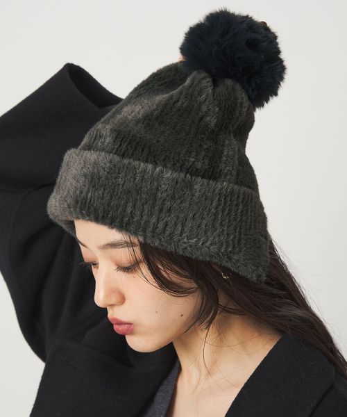 8Y.D.S. ハチヤーズ ポンポン付きニットキャップ 黒 8YARDS ポンポン