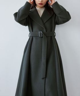 EMMEL REFINES＞EM ベルテッドフレア ロングコート