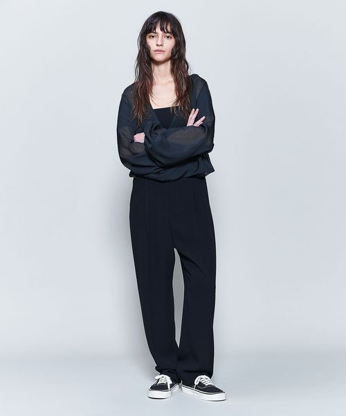 6(ROKU)＞ジョーゼット テーパード タックパンツ 2