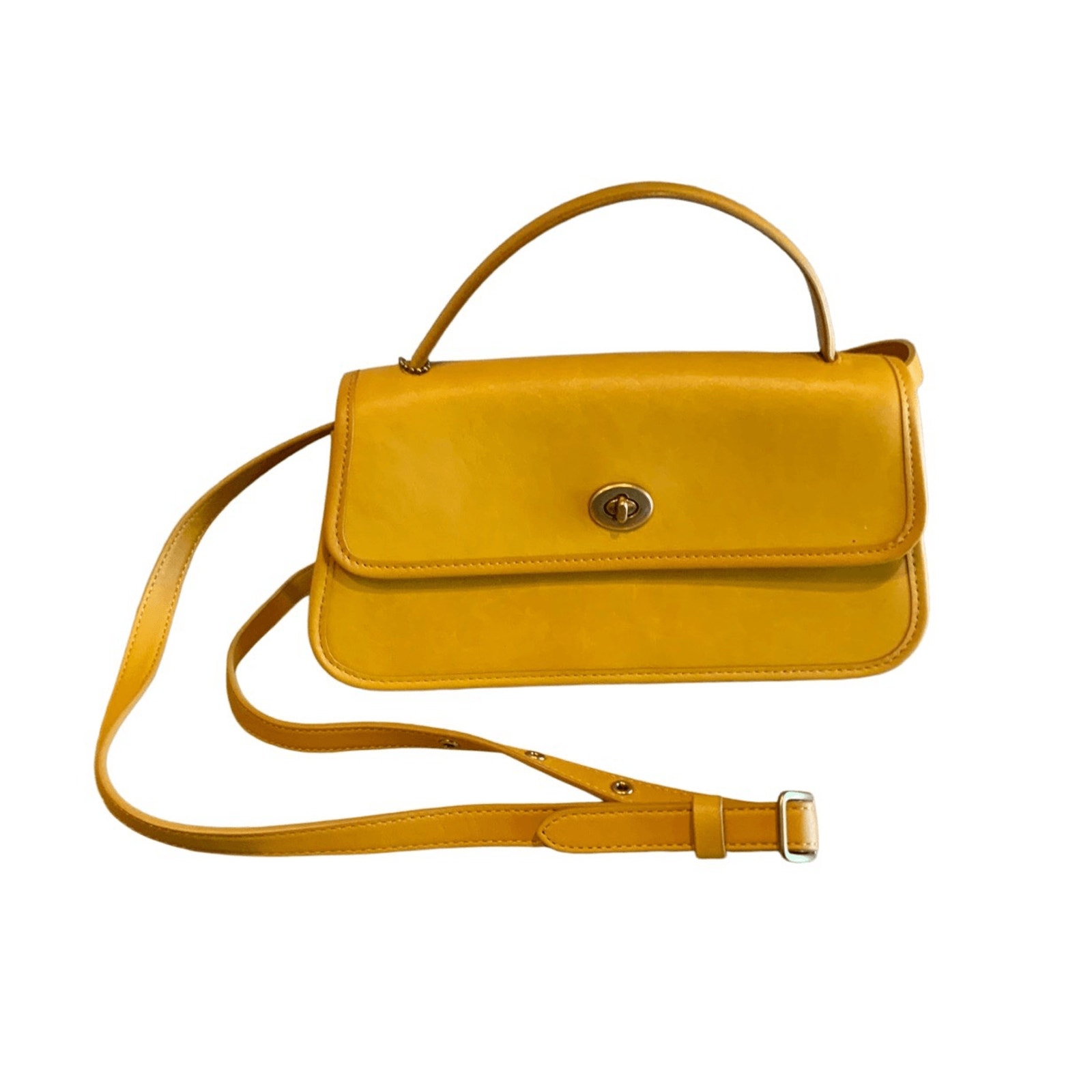 Coach Yellow Turnlock Clutch Top Handle | Mercari