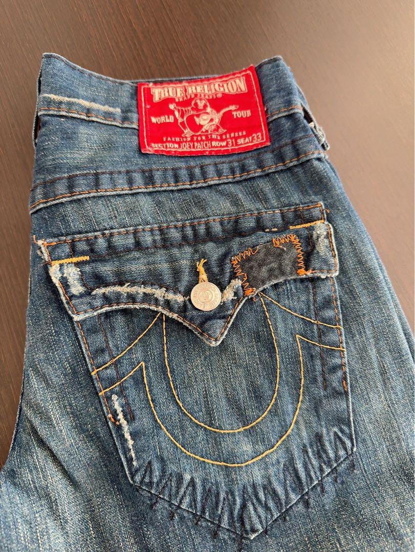True Religion JOEY PATCH Jeans - Size 31/33 - Dark Navy