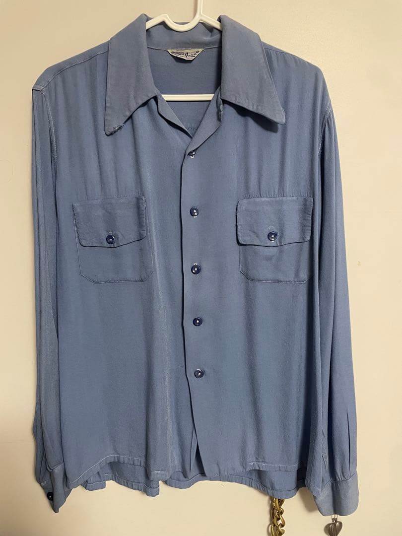 40s 40s Jerry's Rayon Gabardine Shirt ヴィンテージ 50s Rayon