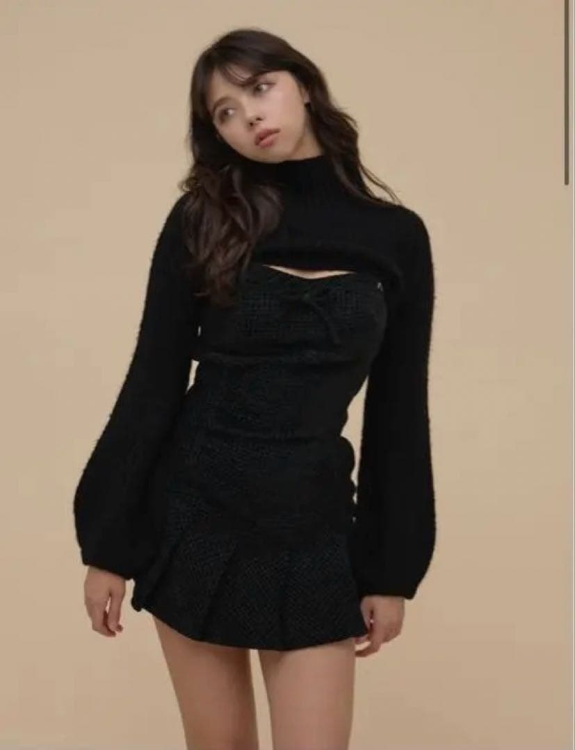 ワンピース Twiggy tweed mini dress AND MARY andmary Twiggy tweed