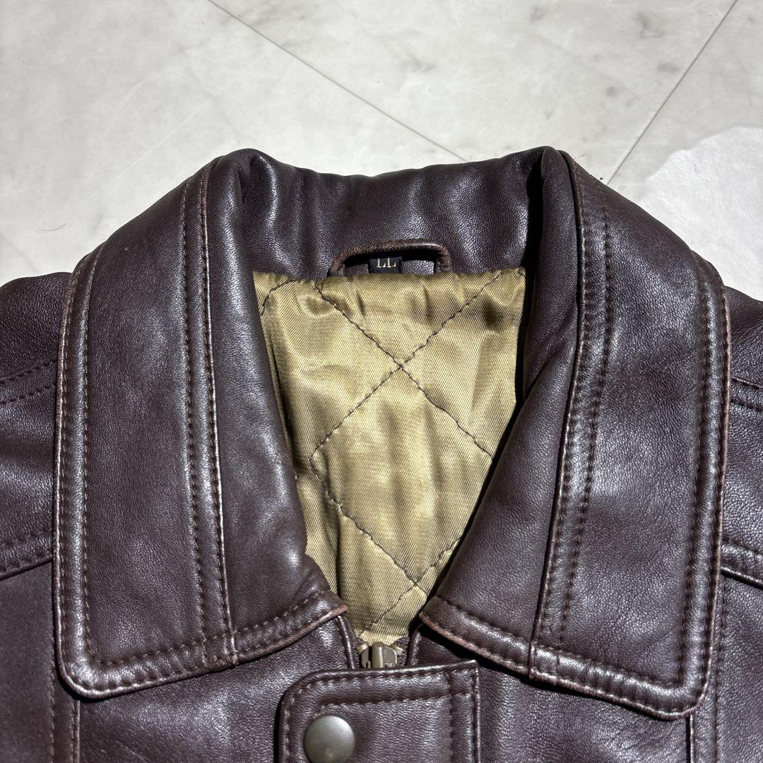 90s A-2 vintage leather flight jacket, short length, quilted