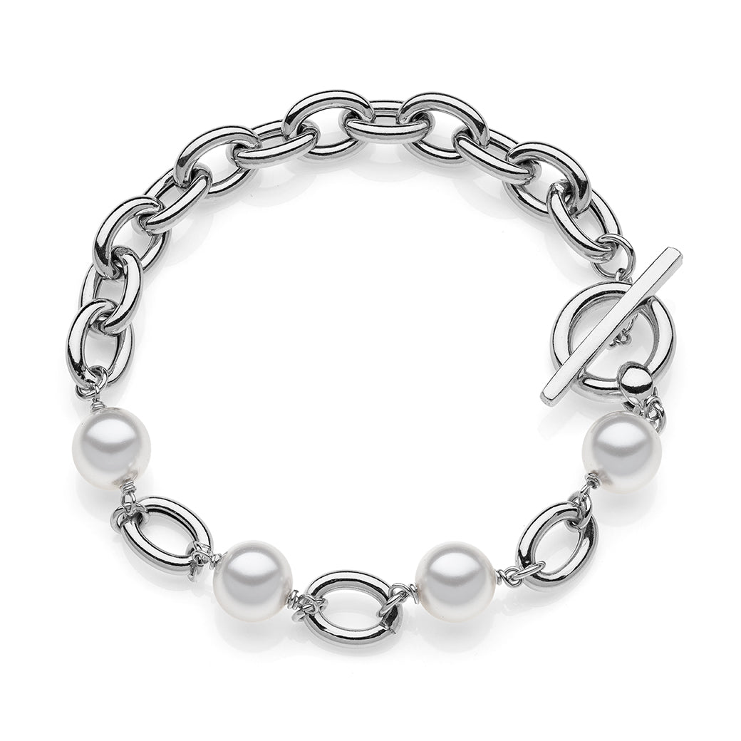 SILVER 925 Tバーパールチェーンブレスレット 28578 | UNOAERRE