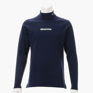美品ブリーフィングWARM 3D LOGO MOCK NECK ネイビー M ブリーフィング