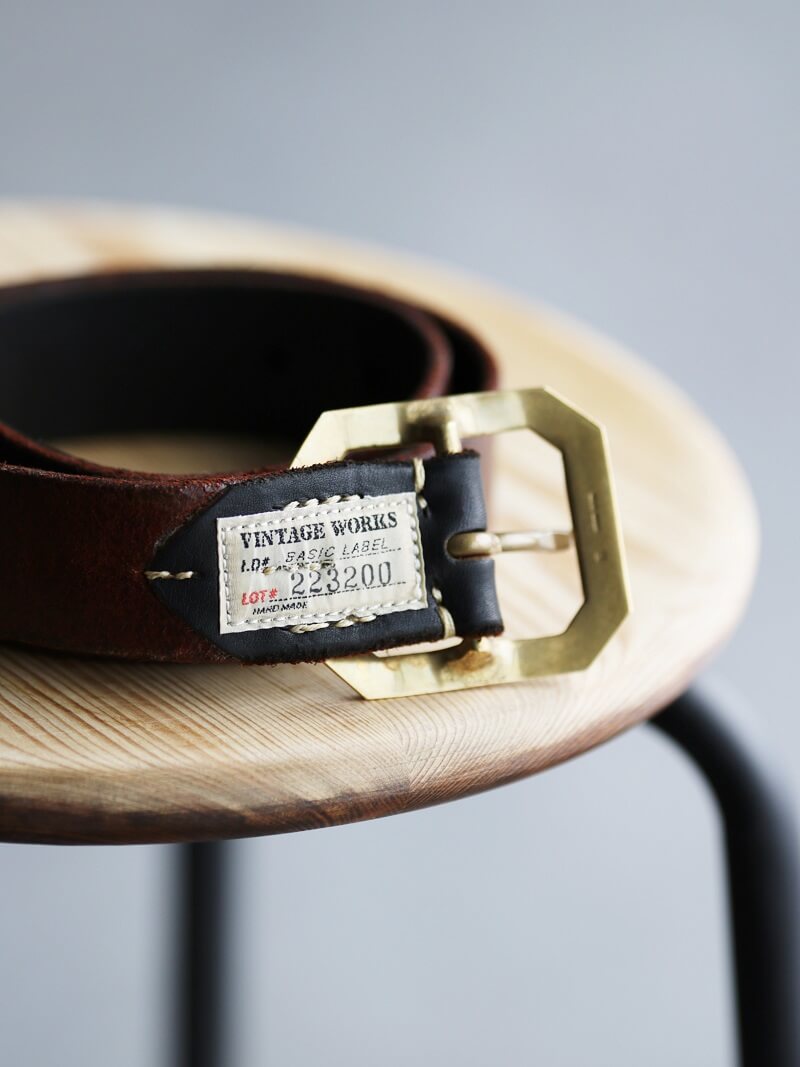 Vintage Works CHASIN Tea Core Leather Belt DH5684 – unexpected store