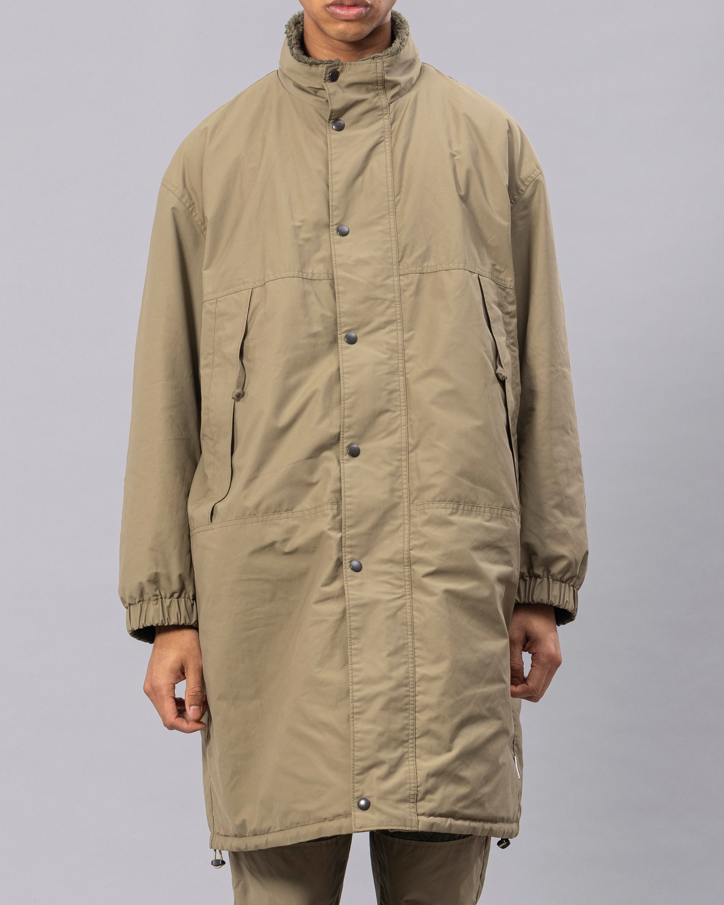 COTTON / POLYESTER REVERSIBLE STAND COLLAR COAT – UNFRM®️ OUTDOOR