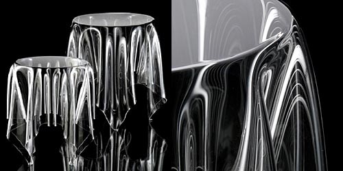 テーブルクロスだけでできたサイドテーブル essey illusion - zakka