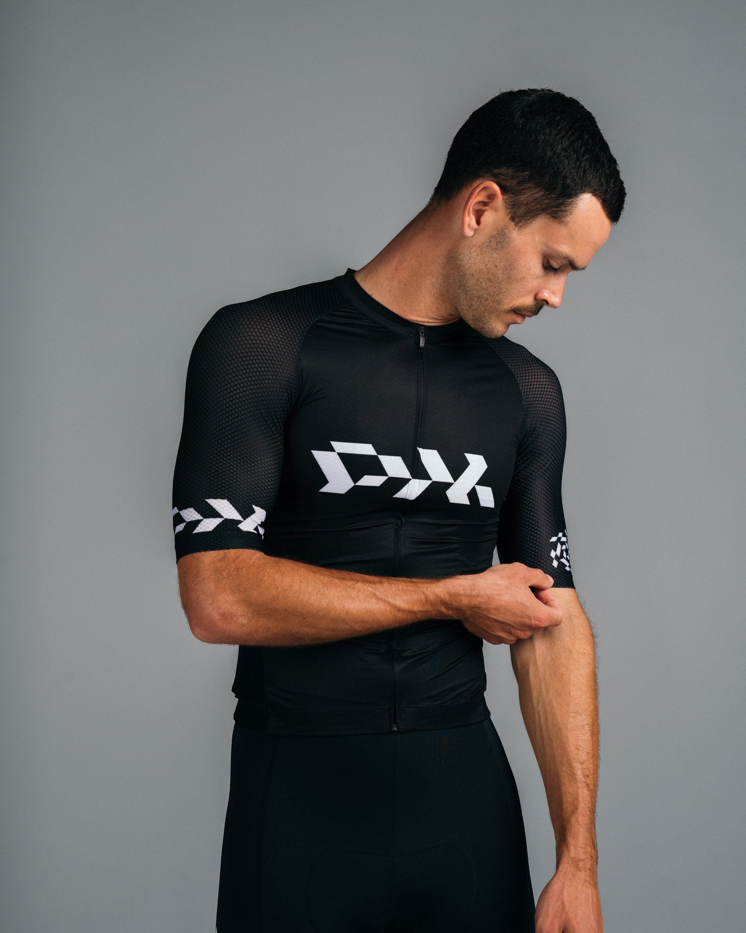 Mens Core Cycling Jersey - Black White | Pedal Mafia